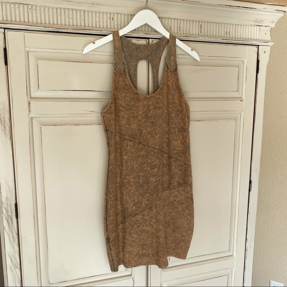 Free People Changing Directions Bodycon Razor Back Mini Dress Sz Medium Cotton